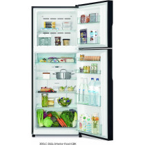 Hitachi 505L Gross 2 Doors Top Mount Refrigerator Rvx505Puk9Kpsv, 10 Year Warranty On Inverter Compressor, No Frost Double Door Fridge, Dual Fan Cooling, Led Light, Twist Ice Tray, Platinum Silver