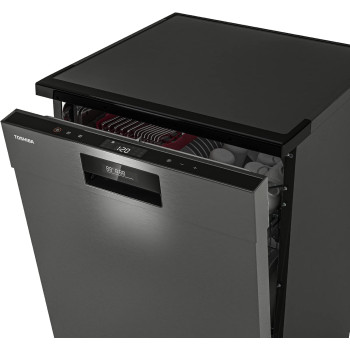 Toshiba Dishwasher 15 Place Settings, 3 Layer Basket, Origin Inverter, 8 Programmes, 4 Functions, DW-15F3ME(BS) - 1 Year Warranty