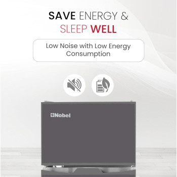 Nobel 120 L Gross / 95 L Gross, Net 85 L Double Door Refrigerator, R600A Refrigerant, Temperature Control, Inside Light, Dark Silver Colour, 1 Year Warranty