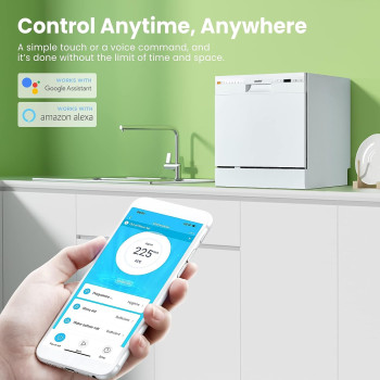 Comfee Tabletop Dishwahser 8 Place Compact Dishwasher With 7 Programmes Settings, Super Quiet And Quick, Led Display, Delay Start And Wifi Function App Control, 1 Year Warranty