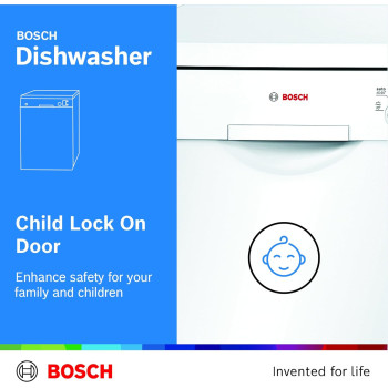 Bosch Standing Dishwasher, 12 Place Settings Dishwashers, German Engineering Bosch Dishwasher, Dishwasher Machine Sms50E92Gc, 1 Year Warranty