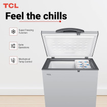 TCL 188Litre Chest Freezer Mechanical Control-Silver, 1 Year Warranty