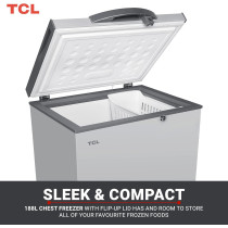 TCL 188Litre Chest Freezer Mechanical Control-Silver, 1 Year Warranty