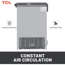 TCL 188Litre Chest Freezer Mechanical Control-Silver, 1 Year Warranty