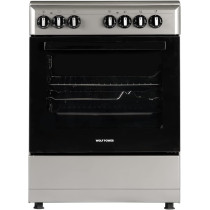 Wolf Power Freestanding 60X60 Cm Ceramic Cooker, 4 Cooking Zones, 65 Litres Electric Oven With Turbo Fan, Stainless Steel, Wcr6060Cermf, 1 Year Warranty"Min 1 Year Manufacturer Warranty"