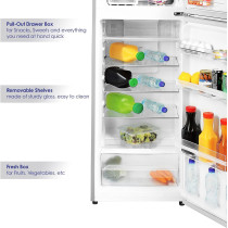 Super General 360 Litres Gross Compact Double Door Refrigerator-Freezer, No-Frost, Led-Light, Inox, SGR-360I, 1 Year Warranty