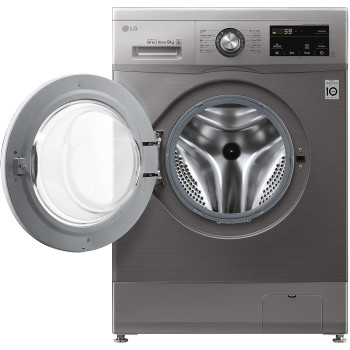 LG 9 Kg Washing Machine, Inverter Direct Drive Motor, 6 Motion, 1400 Rpm, Steam Function, Stainless Steel Drum, Platinum Silver Color - F4J3Vyg5P, 1 Year Warranty