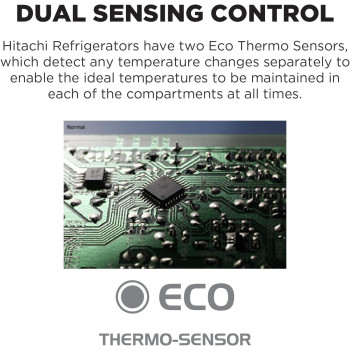 Hitachi 410L Gross Bottom Mount Double Door Refrigerator, 2 Doors No Frost Fridge Freezer, Inverter Control With Dual Fan Cooling, Eco Thermo-Sensor, Bottle And Wine Shelf, Premium Silver, Rb410Puk6Psv, 1 Year Warranty