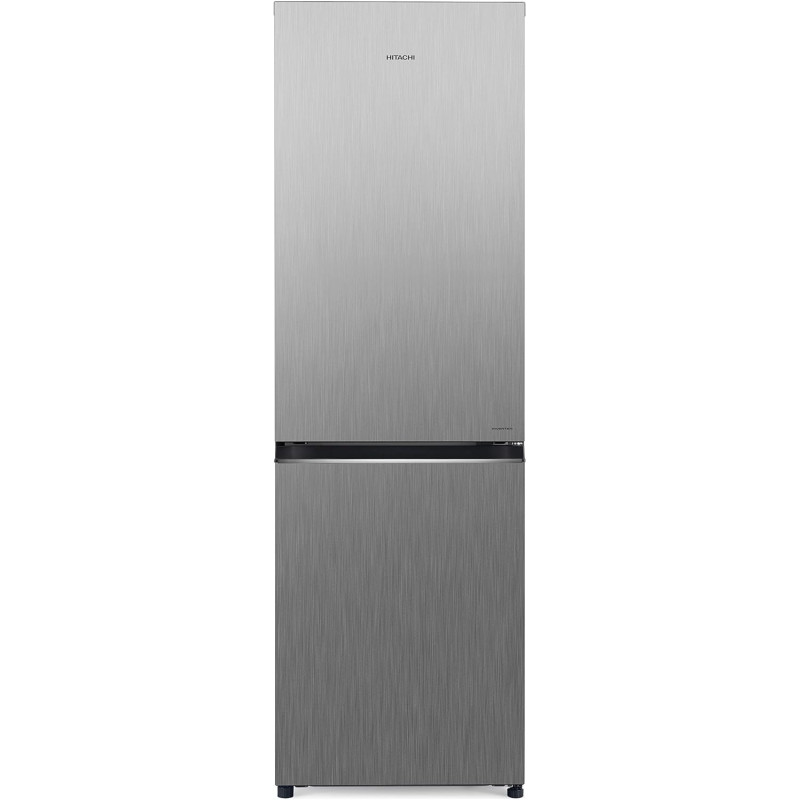 Hitachi 410L Gross Bottom Mount Double Door Refrigerator, 2 Doors No Frost Fridge Freezer, Inverter Control With Dual Fan Cooling, Eco Thermo-Sensor, Bottle And Wine Shelf, Premium Silver, Rb410Puk6Psv, 1 Year Warranty