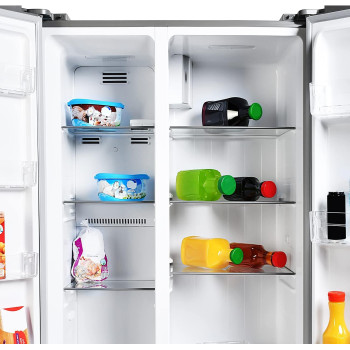 Super General 600 Litres Gross Net 436Liters Side-By-Side Refrigerator-Freezer, Digital Control, Silver, SGR-710-SBS, 1 Year Warranty