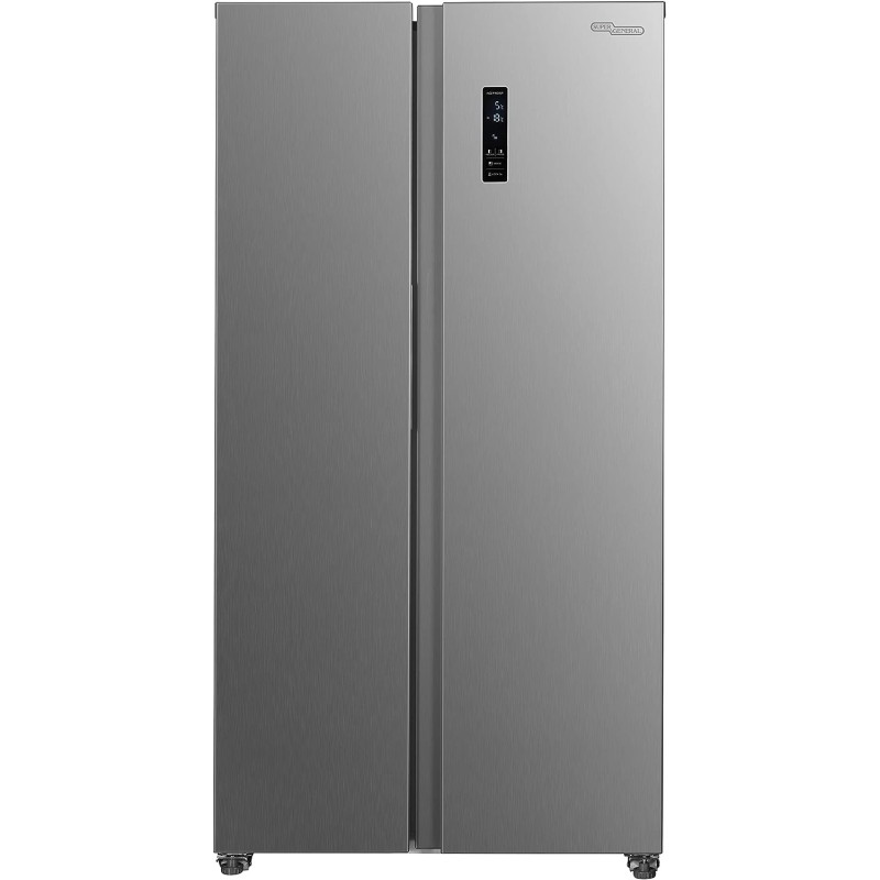 Super General 600 Litres Gross Side-By-Side Refrigerator-Freezer, Digital Control, Silver, SGR-710-SBS, 1 Year Warranty