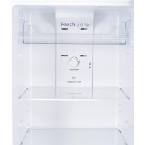 Hoover 300 Litres Double Door Refrigerator, 2 Glass Shelves, 3 Bottle Storage Racks, Reversible Door, Frost Free Fridge, Steel Finish, Led Lights, Htr-H300S (Silver), 1 Year Warranty