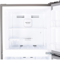 Hoover 300 Litres Double Door Refrigerator, 2 Glass Shelves, 3 Bottle Storage Racks, Reversible Door, Frost Free Fridge, Steel Finish, Led Lights, Htr-H300S (Silver), 1 Year Warranty