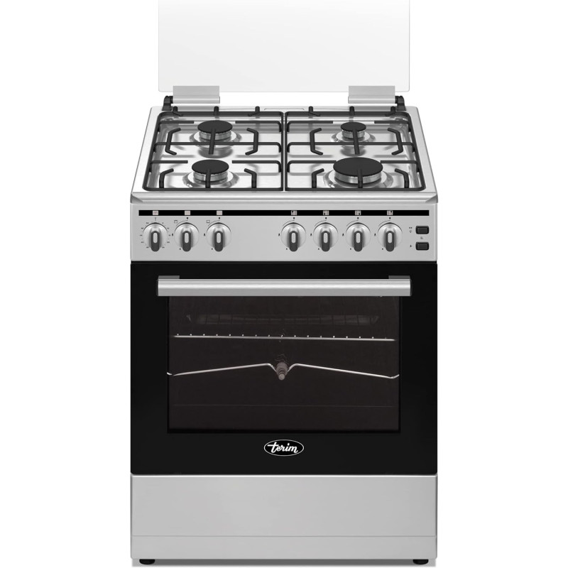 Terim TERGC6064ST, 60 Cm Gas Cooking Range, 4 Gas Burners With Semicast Iron Pan Support, Stainless Steel, Made In Turkey, Min 1 Year Manufacturer Warranty