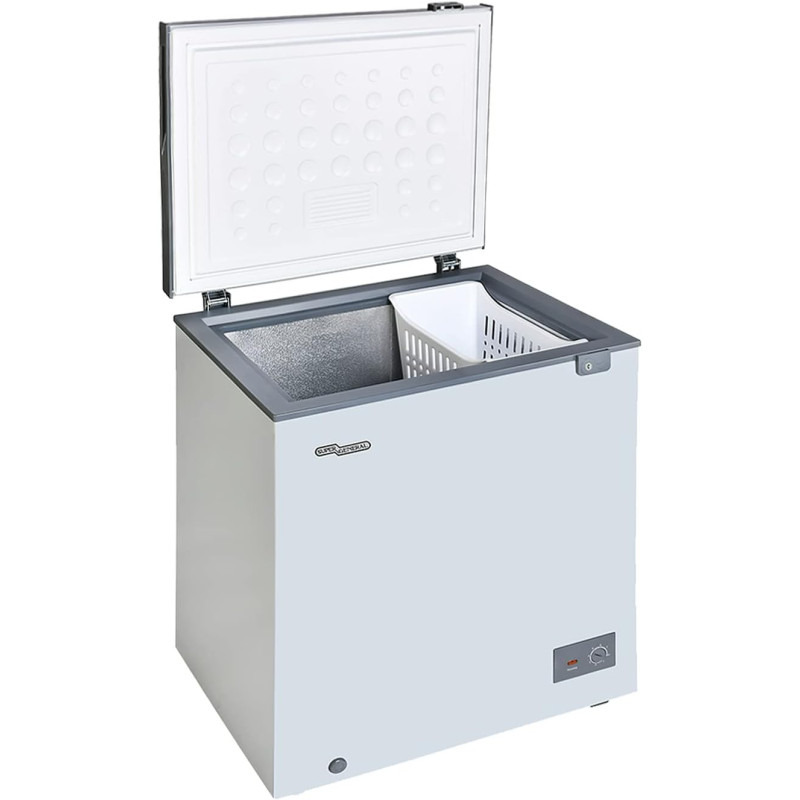 Super General Chest-Freezer 200 Liter Gross Volume, Sgf-222-Hms, Grey, Compact Deep-Freezer With Storage-Basket, Lock And Key, Wheels, 70 X 55 X 85 Cm, 1 Year Warranty