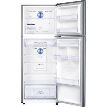 Samsung Tmf Refrigerator, Twin Cooling Plus, Tempered Glass Shelves, Dit Silver Finish, 384 Litres, 20 Year Warranty On Digital Inverter Compressor