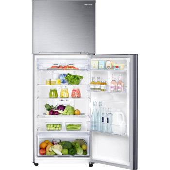 Samsung Tmf Refrigerator, Twin Cooling Plus, Tempered Glass Shelves, Dit Silver Finish, 384 Litres, 20 Year Warranty On Digital Inverter Compressor