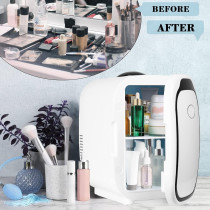 TDOO Mini Makeup Fridge, 6 Liter 9 Can Ac Dc Portable Thermo Electric Cooler And Warmer Refrigerators For Skincare, Beverage, Food, Home, Office And Car, Includes Plugs For Home Outlet And 12V Car Charger, 1 Year Warranty