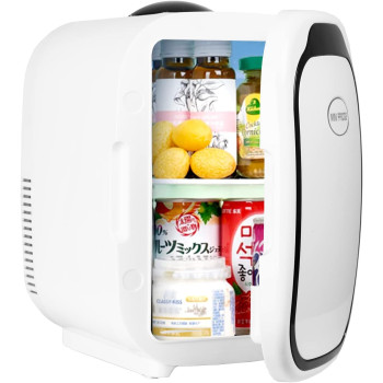 TDOO Mini Makeup Fridge, 6 Liter 9 Can Ac Dc Portable Thermo Electric Cooler And Warmer Refrigerators For Skincare, Beverage, Food, Home, Office And Car, Includes Plugs For Home Outlet And 12V Car Charger, 1 Year Warranty