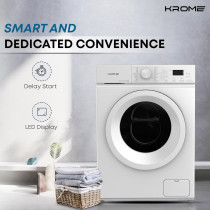 Krome 6 Kg 1000 Rpm Front Load Washing Machine, Led Display With Universal Motor, 5 Star Energy Efficient, 16 Wash Programs With Variable Temperature Setting, White - KR-WFL60S, 1 Year Warranty