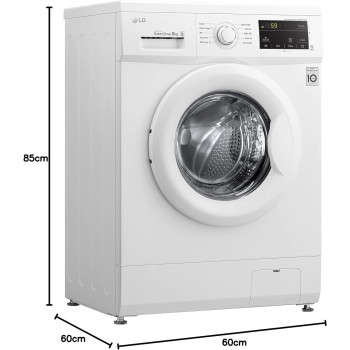 LG 7 Kg Front Load Washing Machine, 6 Motion Direct Drive Motor, White Color, Sleek Design, Smart Diagnosis, 10 Years Warranty Of Motor- FH2J3QDNG0P