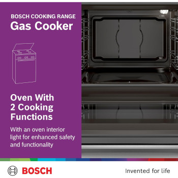 Bosch Freestanding Gas Cooker, 60 Cm, Stainless Steel, HGA120B51M, Min 1 Year Manufacturer Warranty