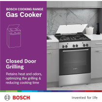 Bosch Freestanding Gas Cooker, 60 Cm, Stainless Steel, HGA120B51M, Min 1 Year Manufacturer Warranty