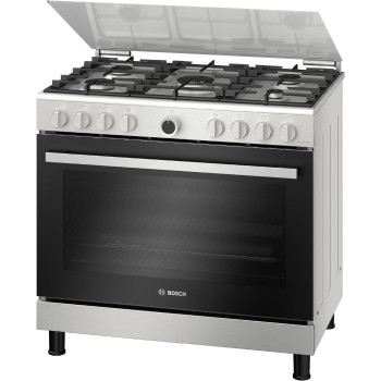 Bosch Cooking Range 147 Litres, Gas Cooker 90-60 Cm, Stainless Steel Gas Range Cooker, German Engineering Gas Cooker Hgv1D0V50M, 1 Year Warranty