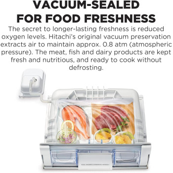 Hitachi 720L Gross Side By Side 4 Door Premium Refrigerator, 1 French Door Fridge, Dual Fan Cooling, Automatic Ice Maker-Quick Freezing Glass, Black, Model - RWB720Vuk0Gbk With  Year Full & 10-Year Warranty on Inverter Compressor