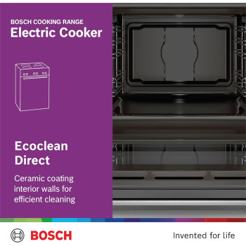 Bosch Free Standing 60Cm Electric Cooker, Cooker 66 L Cavity Capacity Cooker, German Engineering Cooking Range, HKL060070M, 1 Year Warranty