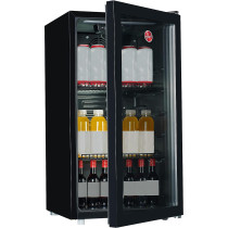 Hoover 117L Single Door Beverage Cooler, Freestanding Fridge With Led Light, 3 Wired Shelves, Single Temperature Zone 5-18 Degrees, Perfect Chiller For Beer, Wine, Soda And Soft Drinks, Black, Hbc-K117B, 1 Year Warranty