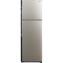 Hitachi 256L Gross Top Mount Double Door Refrigerator RH330Puk7Kbsl, 2 Doors No Frost Fridge Freezer, High Power Inverter Compressor, Movable Twist Ice Tray, Tempered Glass Shelves, Brilliant Silver, 1 Year Warranty