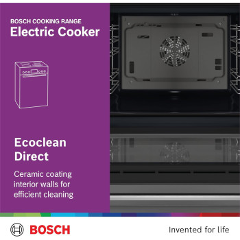 Bosch Free Standing 60cm Electric Cooker, Cooker 66 L, Glass Ceramic Cooker, German Engineering Cooking Range Hkq38A150M, 1 Year Warranty