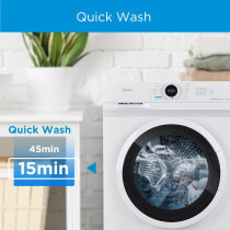 Midea 7Kg Front Load Washing Machine With Lunar Dial, 5 Star Rating, 1200 Rpm, 15 Programs, Fully Automatic Washer, Digital Led Display, Child Lock, 90 Degree Hygiene, Mute Function, White - MF100W70W, 1 Year Warranty