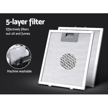 Baumatic 60 Cm Standard Hood Twin Motor 400m3hr Silver BMECH6FS - 2 Year Warranty