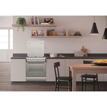 Ariston 60X60Cm Freestanding Stainless Steel Cooker, Full Gas Cooking Range With 4 Burners With 1 Triple Crown, Automatic Ignition, Full Safety, Cast Iron Pan Support, Made In Poland, A6Tg1Fc(X) Ex, 1 Year Warranty