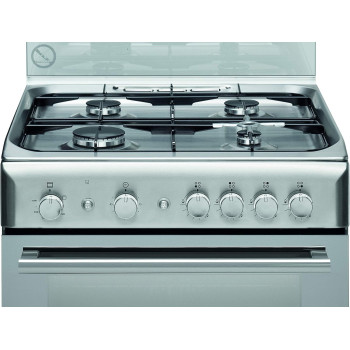 Ariston 60X60Cm Freestanding Stainless Steel Cooker, Full Gas Cooking Range With 4 Burners With 1 Triple Crown, Automatic Ignition, Full Safety, Cast Iron Pan Support, Made In Poland, A6Tg1Fc(X) Ex, 1 Year Warranty
