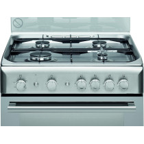Ariston 60X60Cm Freestanding Stainless Steel Cooker, Full Gas Cooking Range With 4 Burners With 1 Triple Crown, Automatic Ignition, Full Safety, Cast Iron Pan Support, Made In Poland, A6Tg1Fc(X) Ex, 1 Year Warranty