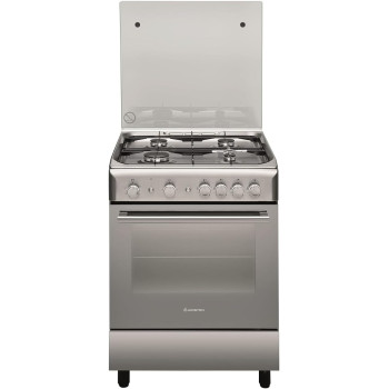Ariston 60X60Cm Freestanding Stainless Steel Cooker, Full Gas Cooking Range With 4 Burners With 1 Triple Crown, Automatic Ignition, Full Safety, Cast Iron Pan Support, Made In Poland, A6Tg1Fc(X) Ex, 1 Year Warranty