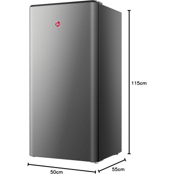 Hoover 200 Litres Single Door Refrigerator With Separate Chiller Compartment, Medium Size Freestanding Fridge Best For Mini Bar, Home, Office Pantry, Kids Room, Bedroom And Kitchen, Silver - Hsd-H200-S, 1 Year Warranty