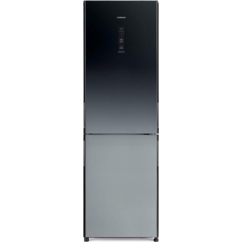 Hitachi 410L Gross Bottom Mount Double Door Refrigerator RBG410PUK6XXGR, 10 Year Warranty On Inverter Compressor, 2 Doors Fridge, Dual Fan Cooling, Hybrid Freezing, Bottle And Wine Shelf, Gradation Grey
