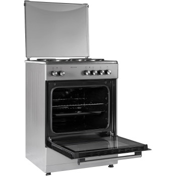 Wolf Power 60X60 Cm Hotplate Cooker, 4 Cooking Zones, 65 Litres Oven With Fan, Automatic Ignition, Stainless Steel, WGC6060HERMF, 1 Year Warranty (No Cable Included)