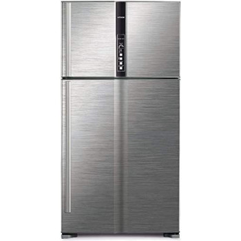Hitachi 990L Gross Top Mount Double Door Premium Refrigerator RV990PUK1KBSL, 10 Year Warranty On Inverter Compressor, 2 Doors Fridge, Dual Fan Cooling, LED Panel, Twist Ice Tray, Brilliant Silver