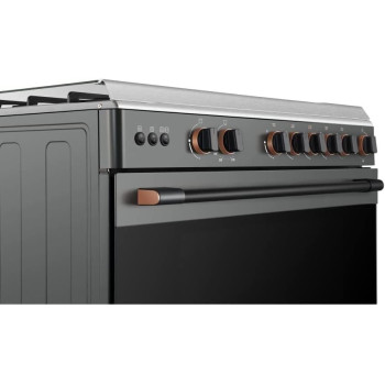 Toshiba Gas Range 5 Burner With Fan Oven Size 60 X 90 Grey Color Italian Model TBA-36LM5G089KS - 1 Year Full Warranty