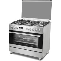 Gorenje Gi9321X 90 Cm Freestanding Gas Cooker, 105 Litres Multifunction Fan Oven, Cast Iron Pan Support, Easy Cleaning With Aqua Clean Function, Stainless Steel, 1 Year Warranty