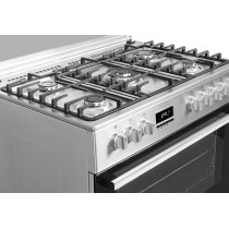 Gorenje Gi9321X 90 Cm Freestanding Gas Cooker, 105 Litres Multifunction Fan Oven, Cast Iron Pan Support, Easy Cleaning With Aqua Clean Function, Stainless Steel, 1 Year Warranty
