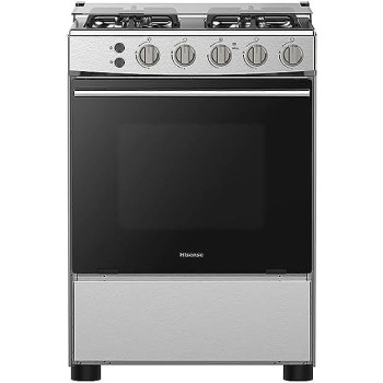 Hisense Freestanding 60 Cm Gas Cooker With 4 Burners With Ffd Autoignition, Cast Iron Pan Support, Wok Burner, Glass Lid, Oven Cap, Gas Gril, 1 Year Warranty