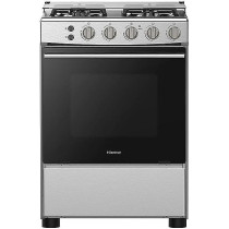 Hisense Freestanding 60 Cm Gas Cooker With 4 Burners With Ffd Autoignition, Cast Iron Pan Support, Wok Burner, Glass Lid, Oven Cap, Gas Gril, 1 Year Warranty