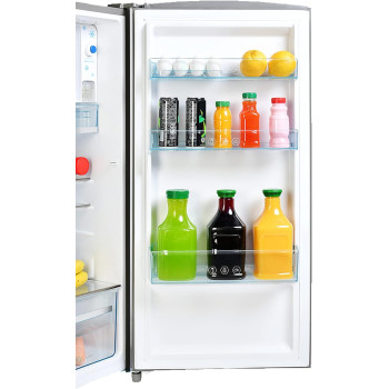 Super General 170 Liter Gross Volume Compact Design-Refrigerator SGR-186, Black Silver, Beverage-Fridge With Mirrored Door, Freezer-Box, 1 Year Warranty
