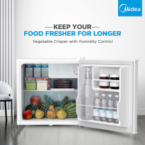 Midea 86L Free Standing Single Door Refrigerator With Reversible Door, 2L Bottle Rack, Smart Design With Recessed Handle With Lock, Best Compact Small Fridge For Mini Bar, Room Or Office, Mdrd86Fge01, 1 Year Warranty